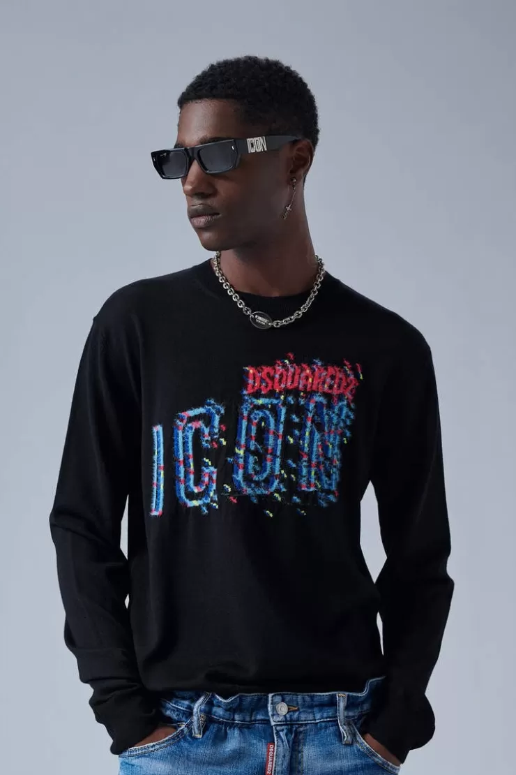 Dsquared2 Pixeled Icon Crewneck Knit>Uomo Maglieria