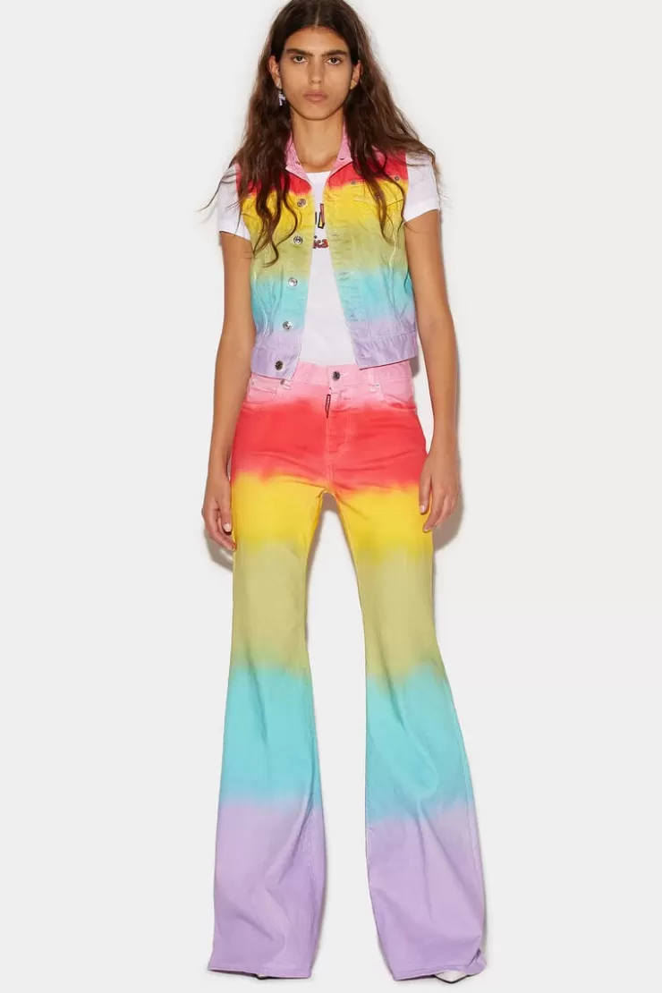 Dsquared2 Rainbow Wash Super Flare Jeans>Donna Jeans