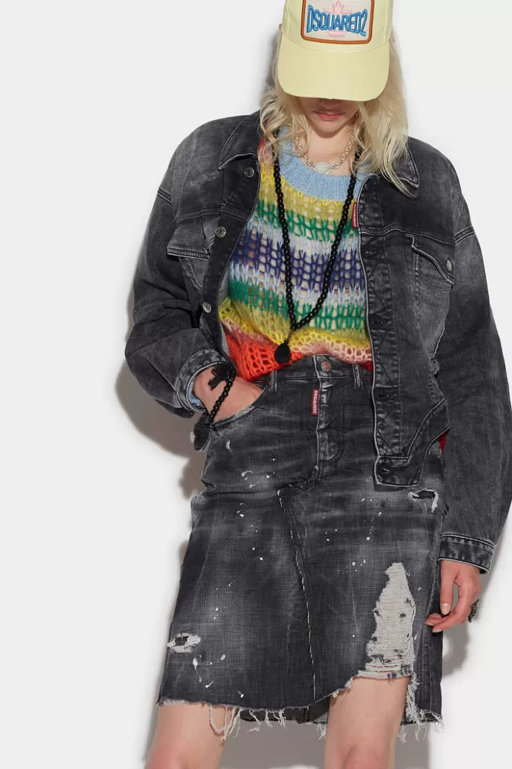 Dsquared2 Raw Cut Midi Skirt>Donna Gonne