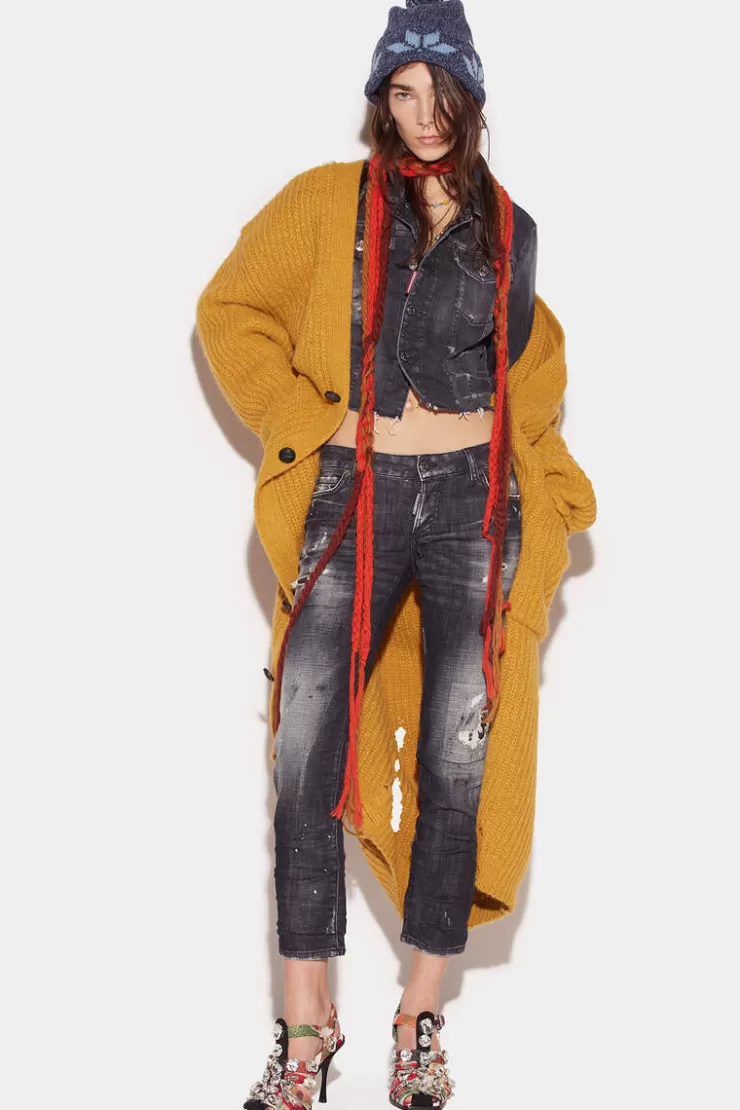 Dsquared2 Ripped Knee Wash Jennifer Cropped Jeans>Donna Jeans