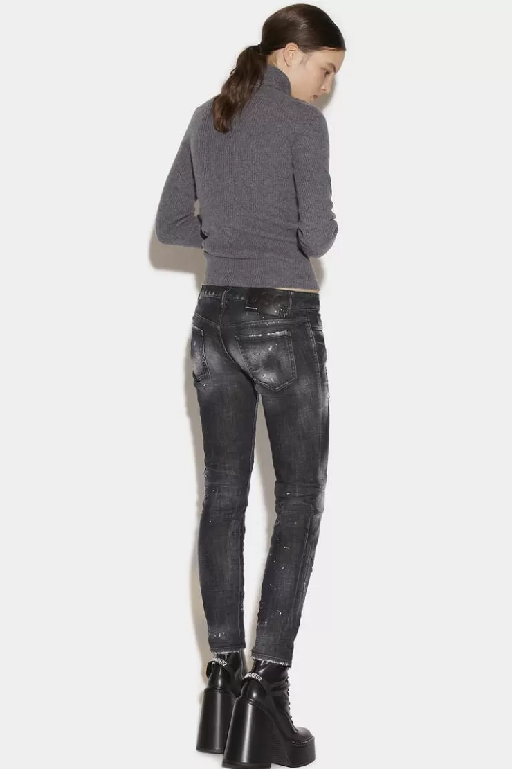 Dsquared2 Ripped Knee Wash Jennifer Jeans>Donna Jeans