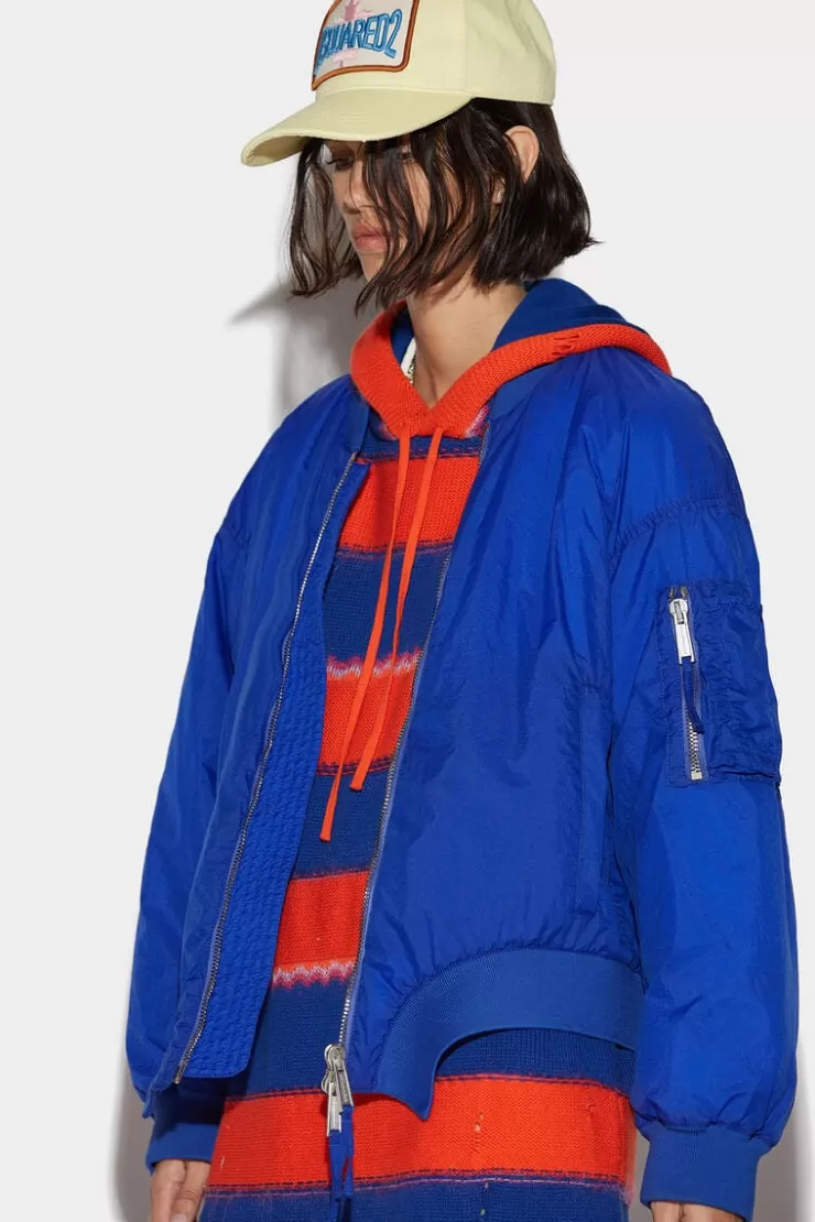 Dsquared2 Round Cut Oversized Bomber>Donna Cappotti & Giubbotti