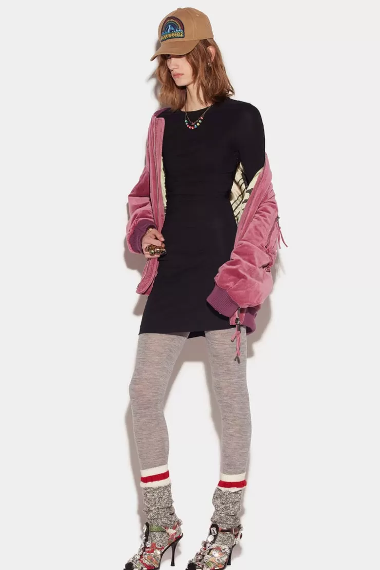 Dsquared2 Ruched Long Sleeve Mini Dress>Donna Vestiti E Tute