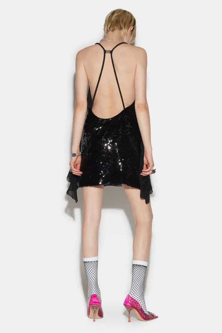 Dsquared2 Sequined Drapy Dress>Donna Vestiti E Tute