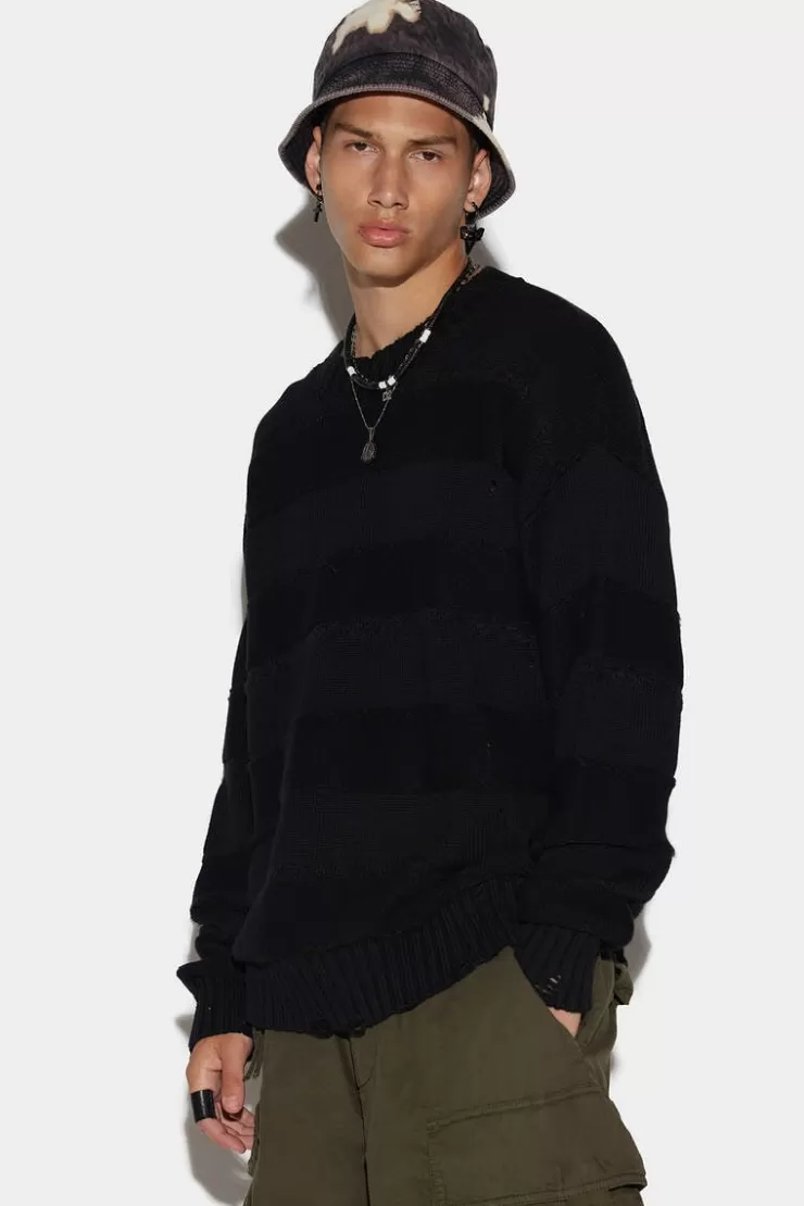 Dsquared2 Stripe Destroy Knit>Uomo Maglieria