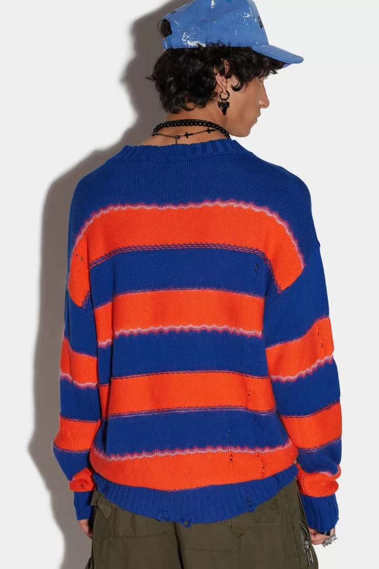 Dsquared2 Stripe Destroy Knit>Uomo Maglieria