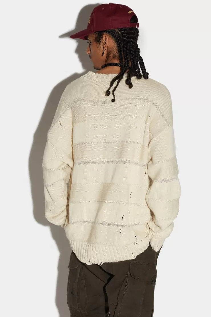 Dsquared2 Stripe Destroy Knit>Uomo Maglieria