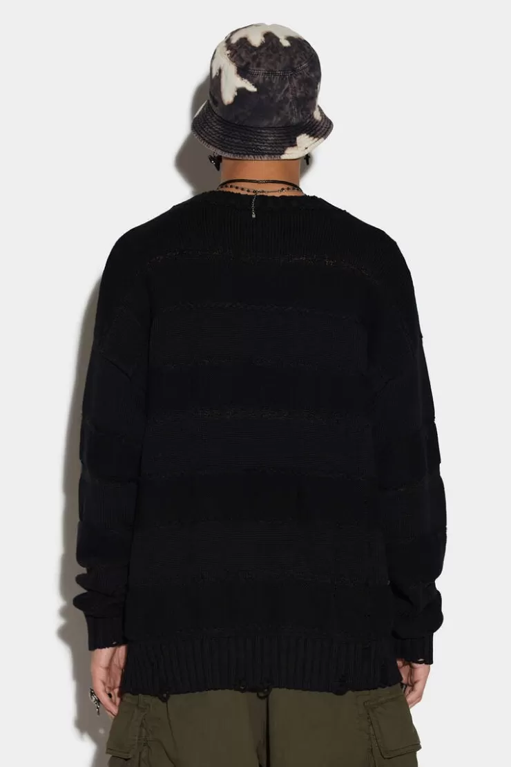 Dsquared2 Stripe Destroy Knit>Uomo Maglieria