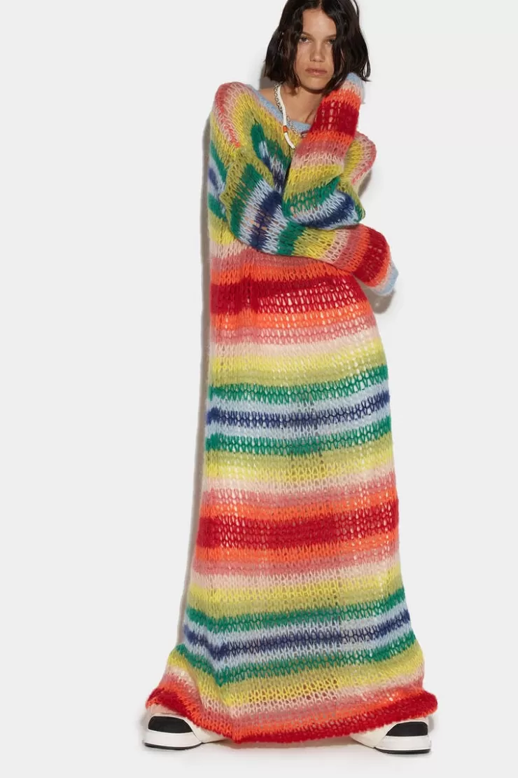 Dsquared2 Stripe Long Dress>Donna Vestiti E Tute