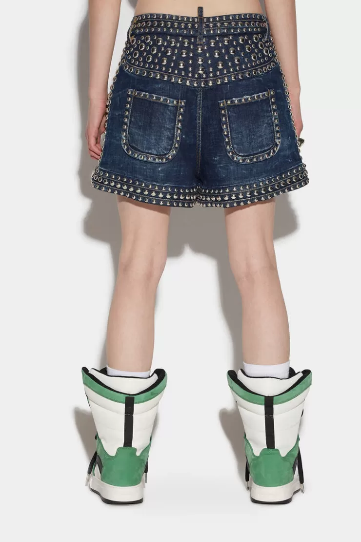 Dsquared2 Studded Baggy Shorts>Donna Pantaloni Corti