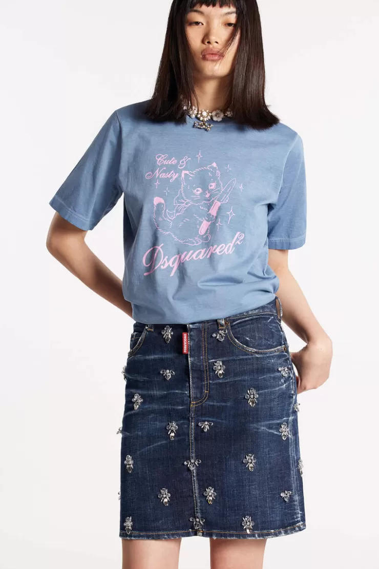 Dsquared2 Super Negative Dyed Easy T-Shirt>Donna Top & T-Shirt