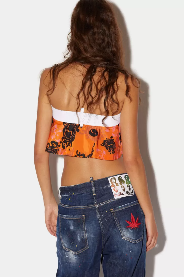 Dsquared2 Surfer Boxer Bra Top>Donna Top & T-Shirt