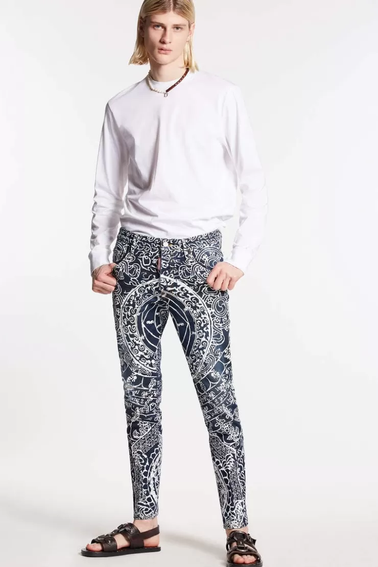 Dsquared2 Thai Print Wash Skater Jeans>Uomo Jeans