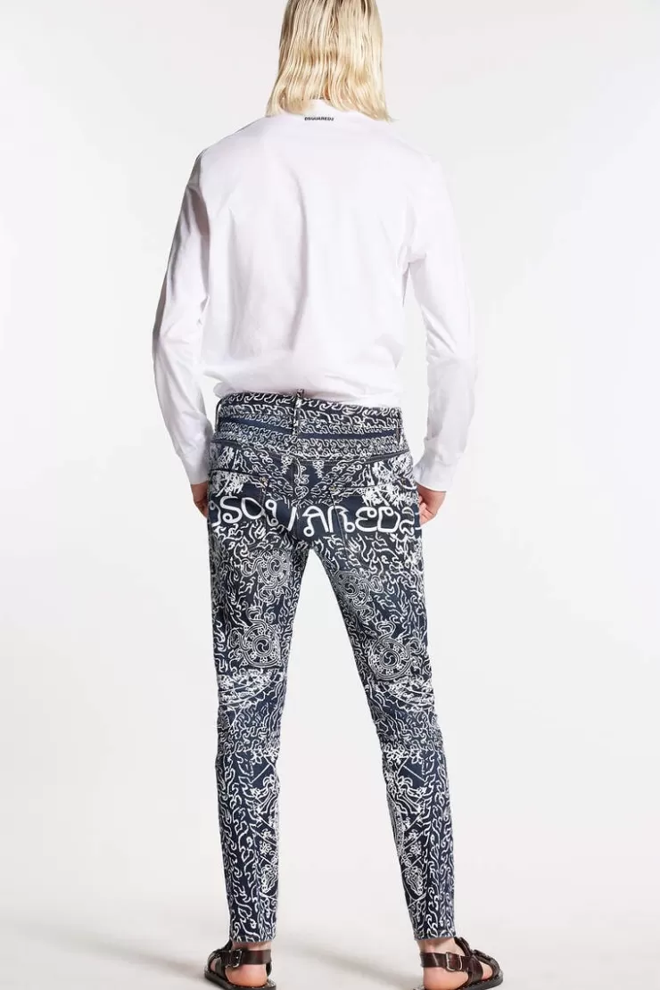 Dsquared2 Thai Print Wash Skater Jeans>Uomo Jeans