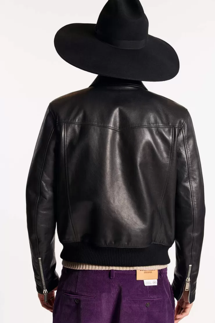 Dsquared2 Vintage Leather Jacket>Uomo Cappotti & Giubbotti