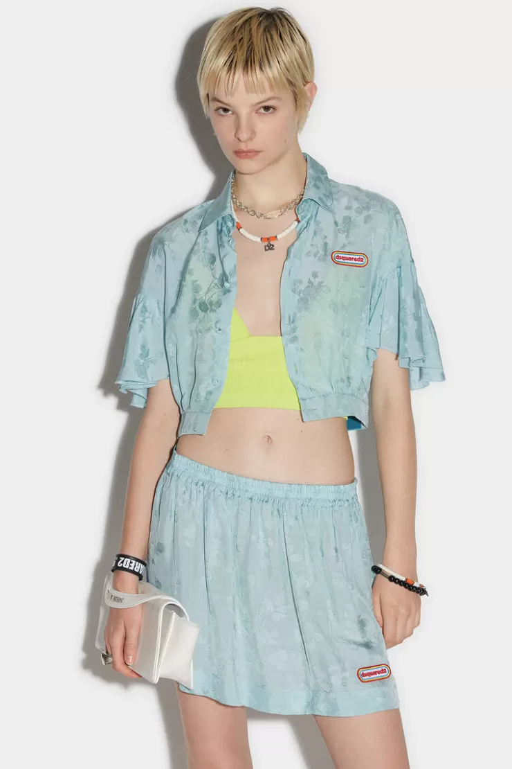 Dsquared2 Waved Shortsleeves Mini Shirt>Donna Camicie