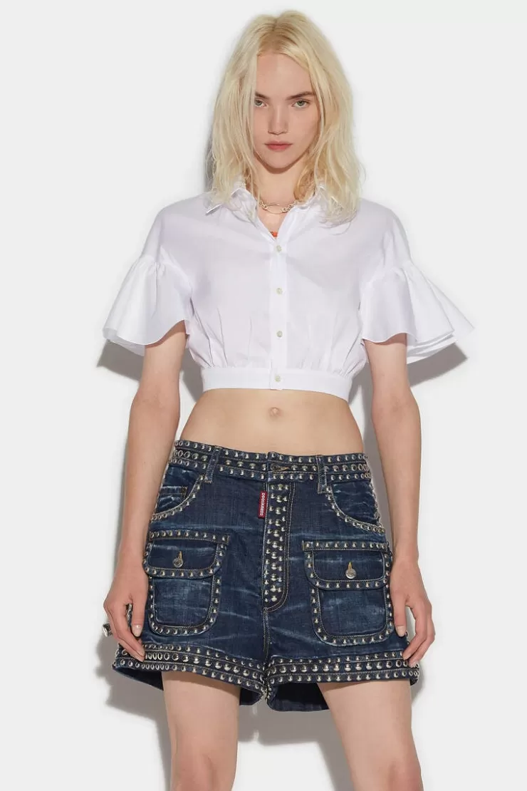 Dsquared2 Waved Shortsleeves Mini Shirt>Donna Camicie