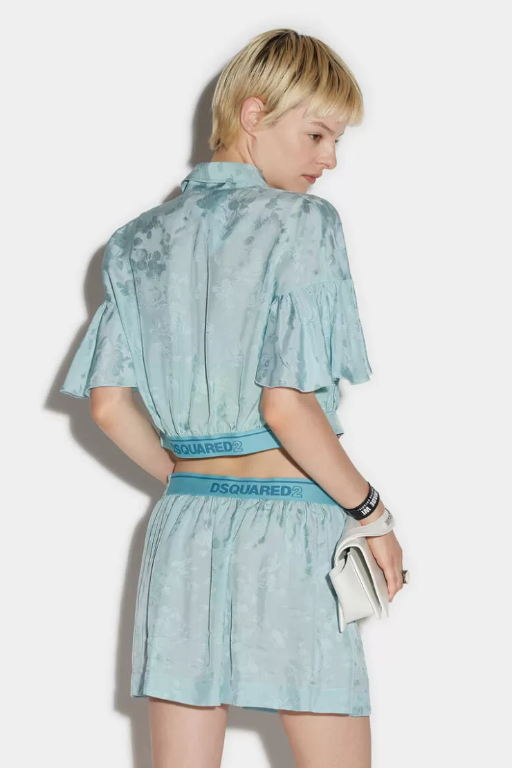 Dsquared2 Waved Shortsleeves Mini Shirt>Donna Camicie
