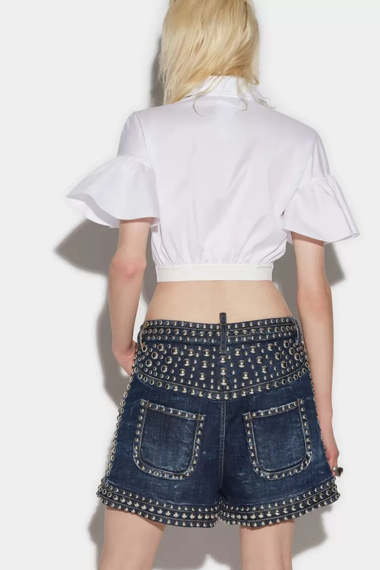 Dsquared2 Waved Shortsleeves Mini Shirt>Donna Camicie