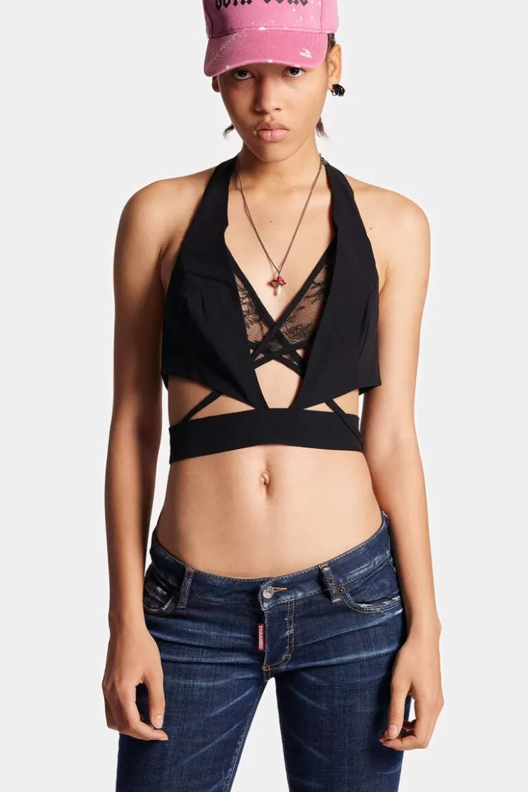 Dsquared2 Wrap-Around Top>Donna Top & T-Shirt